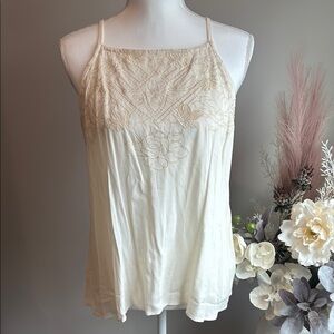 Elegant Floral Embroidered Cream Top
